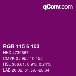 Color code: RGB 115 6 103 | qconv.com
