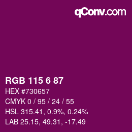 カラーコード: RGB 115 6 87 | qconv.com