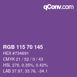 Code couleur: RGB 115 70 145 | qconv.com