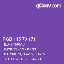 颜色代码: RGB 115 70 171 | qconv.com