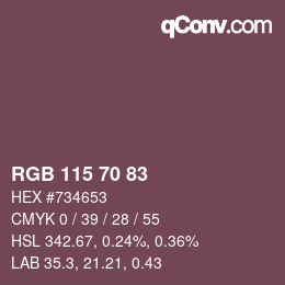 Farbcode: RGB 115 70 83 | qconv.com