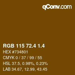 カラーコード: RGB 115 72.4 1.4 | qconv.com