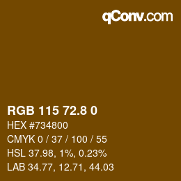 カラーコード: RGB 115 72.8 0 | qconv.com