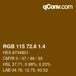 カラーコード: RGB 115 72.8 1.4 | qconv.com