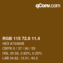 カラーコード: RGB 115 72.8 11.4 | qconv.com