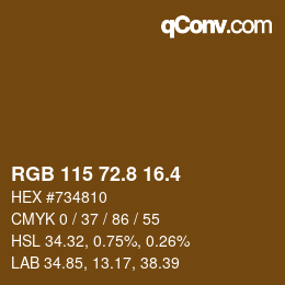 カラーコード: RGB 115 72.8 16.4 | qconv.com