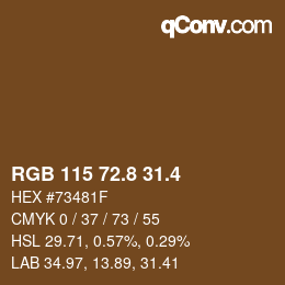 カラーコード: RGB 115 72.8 31.4 | qconv.com