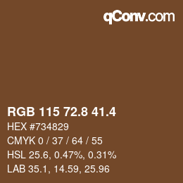 カラーコード: RGB 115 72.8 41.4 | qconv.com