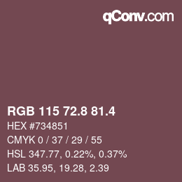 カラーコード: RGB 115 72.8 81.4 | qconv.com