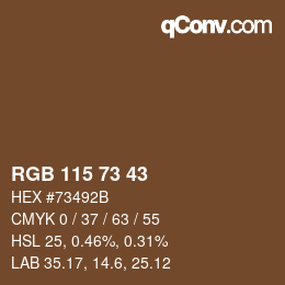 Farbcode: RGB 115 73 43 | qconv.com