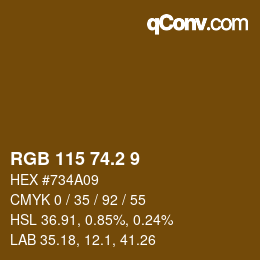 カラーコード: RGB 115 74.2 9 | qconv.com