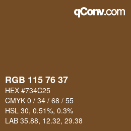 Color code: RGB 115 76 37 | qconv.com