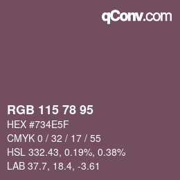 カラーコード: RGB 115 78 95 | qconv.com