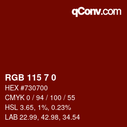 颜色代码: RGB 115 7 0 | qconv.com