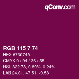 Color code: RGB 115 7 74 | qconv.com