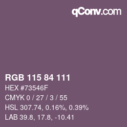 Farbcode: RGB 115 84 111 | qconv.com