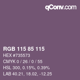 カラーコード: RGB 115 85 115 | qconv.com