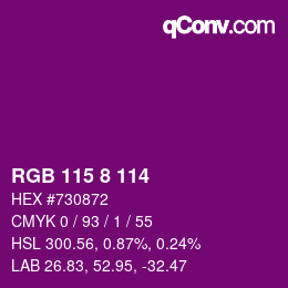 Color code: RGB 115 8 114 | qconv.com