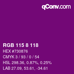 カラーコード: RGB 115 8 118 | qconv.com