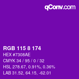 Color code: RGB 115 8 174 | qconv.com