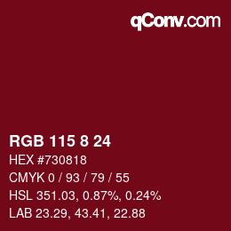 Color code: RGB 115 8 24 | qconv.com