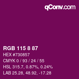 Color code: RGB 115 8 87 | qconv.com