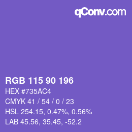 Farbcode: RGB 115 90 196 | qconv.com