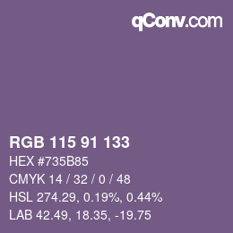 Farbcode: RGB 115 91 133 | qconv.com