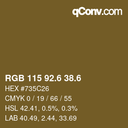 カラーコード: RGB 115 92.6 38.6 | qconv.com