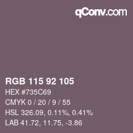 カラーコード: RGB 115 92 105 | qconv.com
