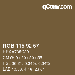 Color code: RGB 115 92 57 | qconv.com