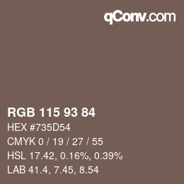 Farbcode: RGB 115 93 84 | qconv.com