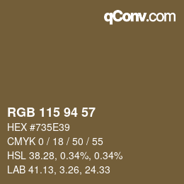 Farbcode: RGB 115 94 57 | qconv.com