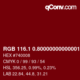 カラーコード: RGB 116.1 0.80000000000001 8 | qconv.com