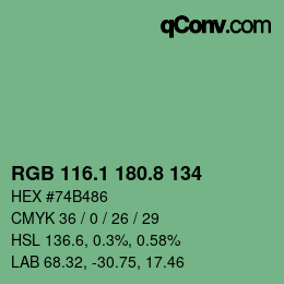 Color code: RGB 116.1 180.8 134 | qconv.com