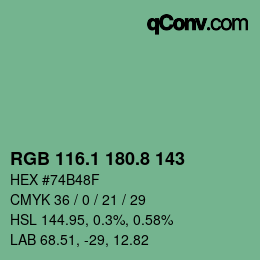 Color code: RGB 116.1 180.8 143 | qconv.com