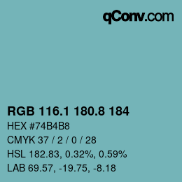 Color code: RGB 116.1 180.8 184 | qconv.com