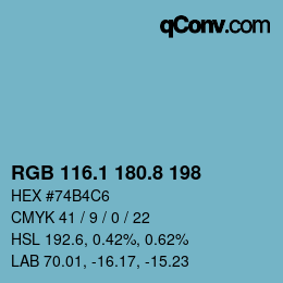 Color code: RGB 116.1 180.8 198 | qconv.com