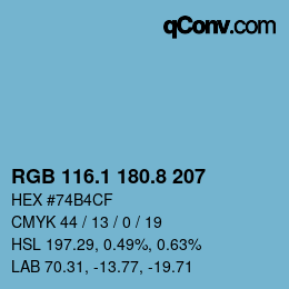Color code: RGB 116.1 180.8 207 | qconv.com