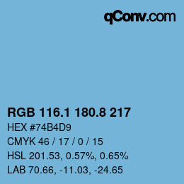 Color code: RGB 116.1 180.8 217 | qconv.com