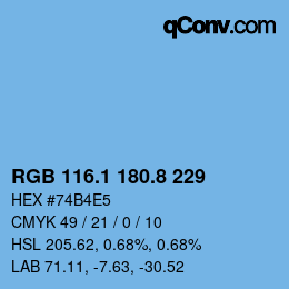 Color code: RGB 116.1 180.8 229 | qconv.com