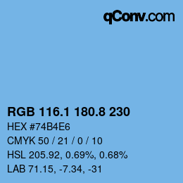 Color code: RGB 116.1 180.8 230 | qconv.com