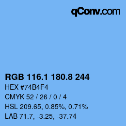 Color code: RGB 116.1 180.8 244 | qconv.com