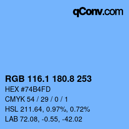 Color code: RGB 116.1 180.8 253 | qconv.com