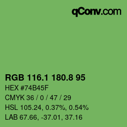 カラーコード: RGB 116.1 180.8 95 | qconv.com