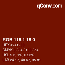カラーコード: RGB 116.1 18 0 | qconv.com