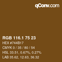 カラーコード: RGB 116.1 75 23 | qconv.com