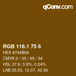 カラーコード: RGB 116.1 75 6 | qconv.com