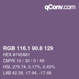 Color code: RGB 116.1 90.8 129 | qconv.com