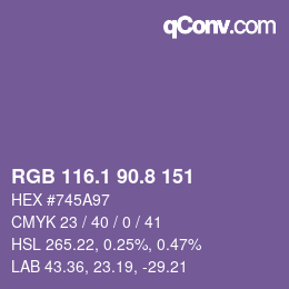 Color code: RGB 116.1 90.8 151 | qconv.com